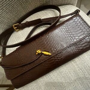 Elegant Brown Leather Clutch